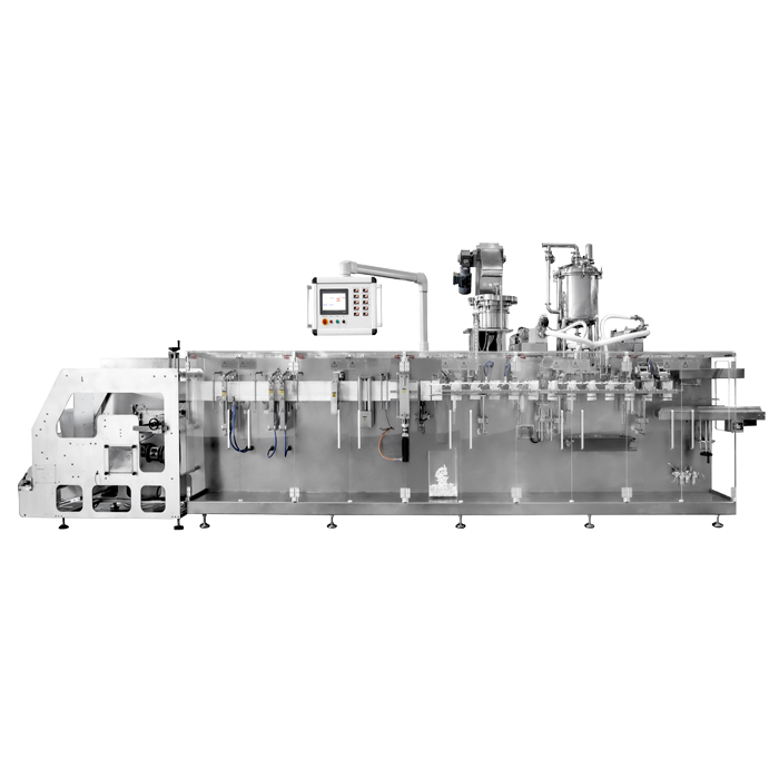 Doypack Form-Fill-Seal Machine for filling and sealing Doypack pouches with a corner spout, suitable for liquid and viscous food and non-food products.