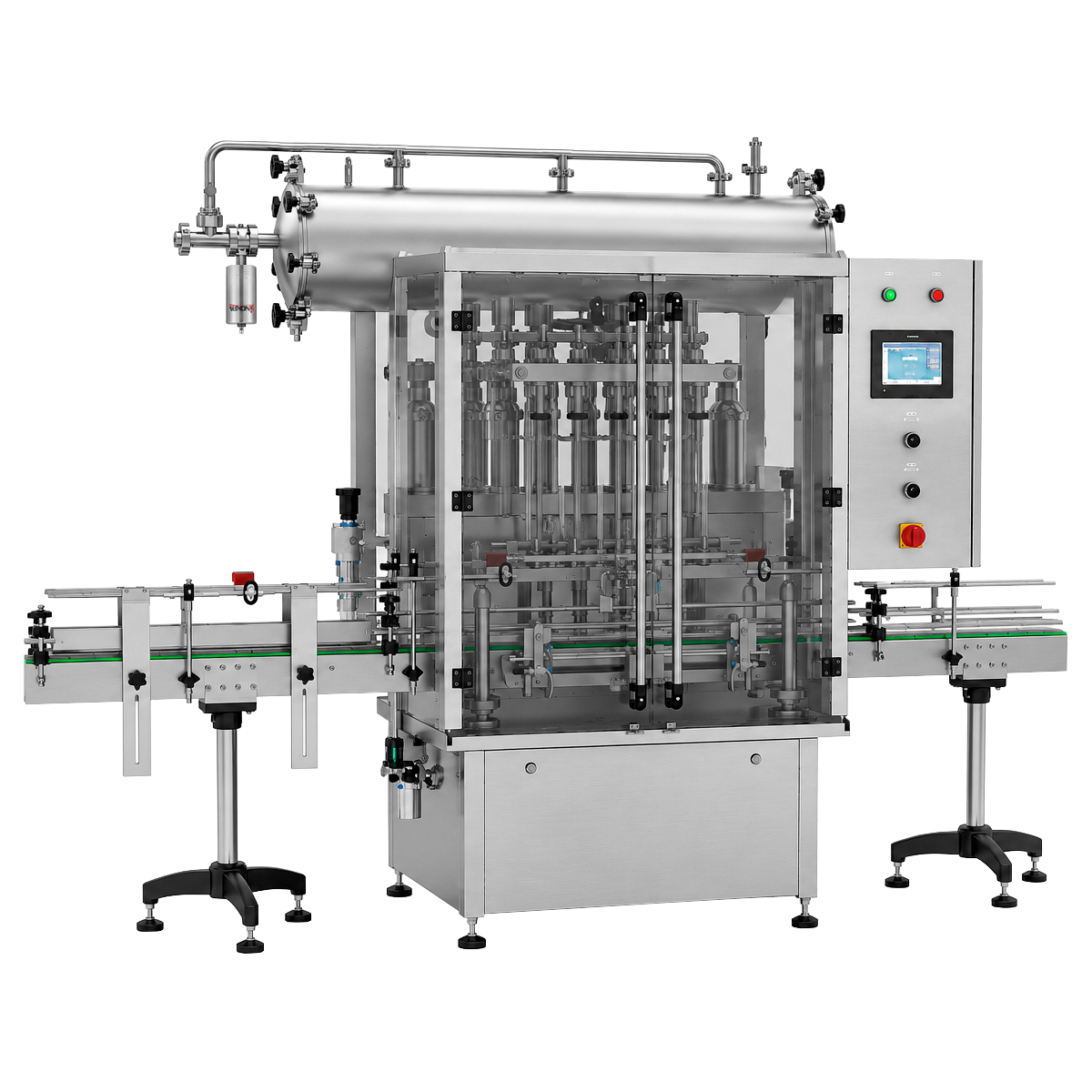 Linear bottle filling machine LBF Automatic linear bottle filling machine designed for filling bottles and jars with food and non-food liquids.