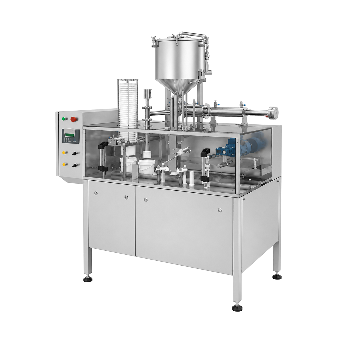 Bucket filling machine LTF-1 Automatic bucket and tub filling machine designed for efficiently filling plastic buckets in food and non-food applications. Suitable for medium-speed production lines.