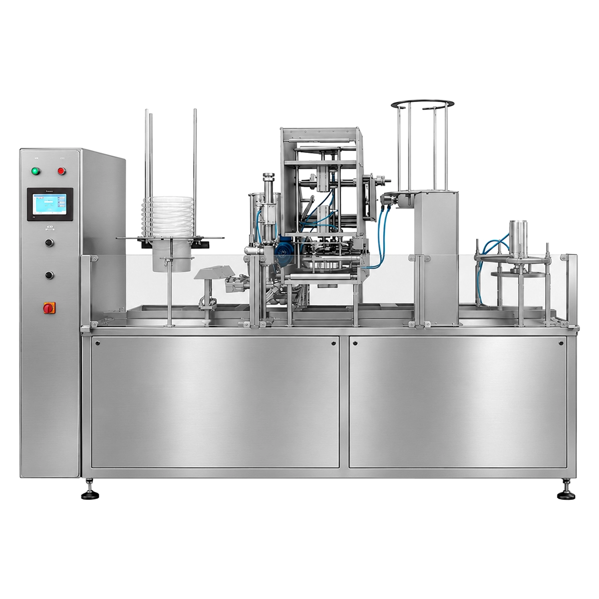 Bucket filling, sealing and capping machine LTFS-2 Automatic bucket filling, sealing, and capping machine for plastic buckets and tubs of up to 5 litres.