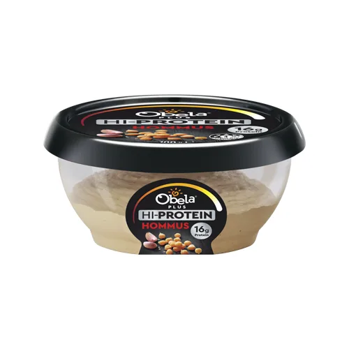 High-Protein Hummus in Transparent Cup with Snap-on Overcap