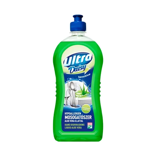 Dishwashing liquid in a PET bottle with a push-pull cap
